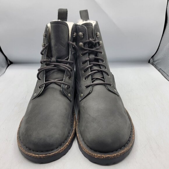 Birkenstock Bryson Womens 41 E Gray Shearling Waxy Nubuck Graphite Boots - Picture 13 of 14